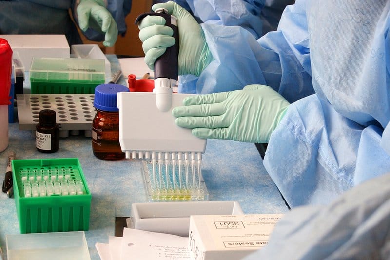 Controlled laboratory assay performed with multi-channel precision equipment